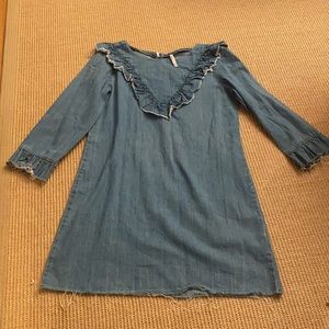 Zara Distressed Denim Dress